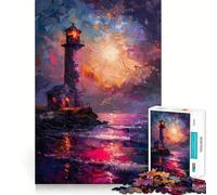 Puzzle Difficile Phare de l'océan Violet pour Adultes, 1000 pièces, Jeu Intelligent, à Assembler soi-même, Cadeau Festif (38x26cm)