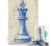Puzzle Difficile Plan du Jeu d'échecs de la Reine pour Adultes, 1000 pièces, Stimulant la mémoire, Loisir Facile, Assemblage d'image, Cadeau Artistique (38x52cm)