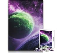 Puzzle Difficile Planète Verte dans l'espace pour Adultes, 1000 pièces, Jeu éducatif Stimulant l'esprit, Cadeau Unique et Sentimental, Dimensions:50x75cm