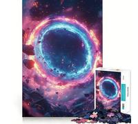 Puzzle Difficile Portail Cosmique néon avec astéroïdes pour Adultes, 1000 pièces, Jeu de logique Solide, Moments de Partage, Bords Nets, (38x52cm)