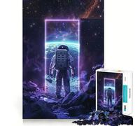 Puzzle Difficile Portail Spatial néon Violet pour Adultes, 1000 pièces, stimule la mémoire, Jeu apaisant, découpe de qualité supérieure, (38x52cm)