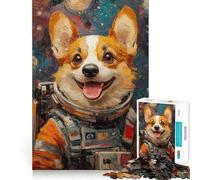 Puzzle Difficile Portrait de Chien de l'espace pour Adultes, 1000 pièces, défi Mental, Jeu de réflexion, détente, découpe précise, Cadeau mémorable (38x52cm)