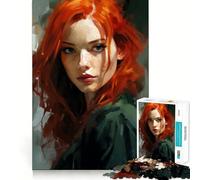 Puzzle Difficile Portrait de rousse pour Adultes, 1000 pièces, Jeu de logique et d'adresse, à Partager en Famille, pièce de Collection (38x26cm)