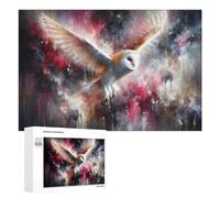 Puzzle Difficile pour Adultes 1000 PCS Abstract Barn Owl in Flight Painting Casse-tête pour Adultes, Jeu De Réflexion, Cadeau d'anniversaire, Cadeaux, 1000 PCS