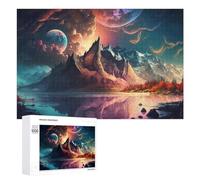 Puzzle Difficile pour Adultes 1000 PCS Alien Planet with Reflective Lake Puzzles pour Adultes, Jouet, Décoration Murale, Défi Éducatif De Course De Vitesse Manuelle 1000 PCS