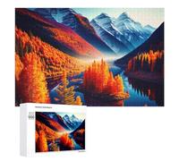 Puzzle Difficile pour Adultes 1000 PCS Autumnal Serenity Mountain Reflections Puzzles pour Adultes, Jouet, Décoration Murale, Défi Éducatif De Course De Vitesse Manuelle 1000 PCS