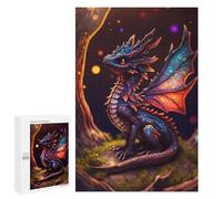 Puzzle Difficile pour Adultes 1000 PCS Black Fire Dragon Cub Puzzle pour Adultes Jeux De Relaxation Défi Difficile Difficile Difficile À Compléter 1000 PCS