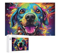 Puzzle Difficile pour Adultes 1000 PCS Colorful Abstract Dog Artwork Puzzles pour Adultes, Jouet, Décoration Murale, Défi Éducatif De Course De Vitesse Manuelle 1000 PCS