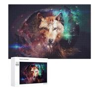 Puzzle Difficile pour Adultes 1000 PCS Cosmic Wolf Digital Art Puzzles pour Adultes, Jouet, Décoration Murale, Défi Éducatif De Course De Vitesse Manuelle 1000 PCS