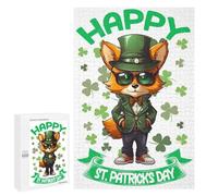 Puzzle Difficile pour Adultes 1000 PCS Coyote Saint Patricks Day Puzzles pour Adultes - Jeu Familial - pour S'amuser en Famille - Un pour Les Amateurs De Jeux 1000 PCS