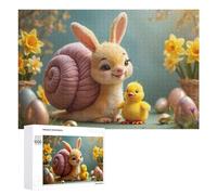 Puzzle Difficile pour Adultes 1000 PCS Easter Bunny and Chick Puzzles pour Adultes, Jouet, Décoration Murale, Défi Éducatif De Course De Vitesse Manuelle 1000 PCS