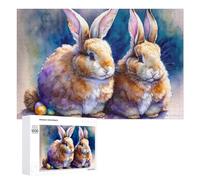 Puzzle Difficile pour Adultes 1000 PCS Easter Bunny Watercolor Art Puzzles pour Adultes, Jouet, Décoration Murale, Défi Éducatif De Course De Vitesse Manuelle 1000 PCS