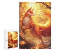 Puzzle Difficile pour Adultes 1000 PCS Fiery Fox in Autumn Forest Casse-tête pour Adultes, Jeu De Réflexion, Cadeau d'anniversaire, Cadeaux, 1000 PCS