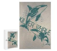 Puzzle Difficile pour Adultes 1000 PCS Killer Whale Orca Puzzles pour Adultes - Jeu Familial - pour S'amuser en Famille - Un pour Les Amateurs De Jeux 1000 PCS