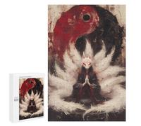 Puzzle Difficile pour Adultes 1000 PCS Kitsune with Yin Yang Puzzle pour Adultes Jeux De Relaxation Défi Difficile Difficile Difficile À Compléter 1000 PCS