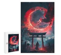 Puzzle Difficile pour Adultes 1000 PCS Mystical Black Eagle Torii Puzzle pour Adultes Jeux De Relaxation Défi Difficile Difficile Difficile À Compléter 1000 PCS