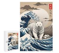 Puzzle Difficile pour Adultes 1000 PCS Polar Bear Great Wave Puzzles pour Adultes - Jeu Familial - pour S'amuser en Famille - Un pour Les Amateurs De Jeux 1000 PCS