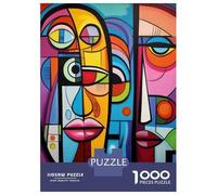 Puzzle Difficile pour Adultes 1000 Pièces Abstract Cubist Face Art Print Puzzles pour Adolescents Jeux Amusants Cadeaux pour Femmes Défi À Compléter 38x26cm/1000pcs