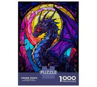 Puzzle Difficile pour Adultes 1000 Pièces Abstract Skeleton Dragon Puzzles pour Adolescents Jeux Amusants Cadeaux pour Femmes Défi À Compléter 38x26cm/1000pcs