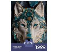 Puzzle Difficile pour Adultes 1000 Pièces Abstract Wolf Kintsugi Art Puzzles pour Adolescents Jeu Familial Vacances À La Maison Passer Le Temps Difficile À Compléter 70x50cm/1000pcs