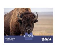 Puzzle Difficile pour Adultes 1000 Pièces American Bison Portrait Puzzles pour Adultes, Jouets À Monter Soi-même, Améliorent La Mémoire, Cadeau d'anniversaire, Cadeaux, 52x38cm/1000pcs