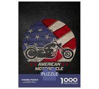 Puzzle Difficile pour Adultes 1000 Pièces American Pride Motorcycle Puzzle Casse-tête Jeu D'analyse Et De Logique Excellent Cadeau pour Les Joueurs 52x38cm/1000pcs