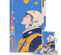 Puzzle Difficile pour Adultes 1000 pièces Astronaute regardant vers Le Ciel Jeu éducatif pour Les Amateurs de Jeux et d'œuvres d'art Dimensions 38x52cm