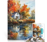 Puzzle Difficile pour Adultes 1000 pièces Automne Rustique Fait de Bois pour Les 14 Ans et Plus Convient aux Couples Activités Amusantes à la Maison, Cadeaux d'anniversaire, Cadeaux de Voyage。