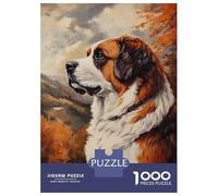Puzzle Difficile pour Adultes 1000 Pièces Autumn Saint Bernard Puzzles pour Adolescents Jeu Manuel Vacances À La Maison Passer Le Temps pour Les Joueurs 38x26cm/1000pcs