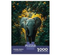 Puzzle Difficile pour Adultes 1000 Pièces Baby Elephant in Lush Greenery Puzzle Anti-Stress, Jeu D'analyse Et De Logique, Cadeau d'anniversaire, Cadeaux, 52x38cm/1000pcs