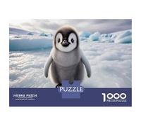 Puzzle Difficile pour Adultes 1000 Pièces Baby Emperor Penguin on Ice Puzzle Anti-Stress, Jeu D'analyse Et De Logique, Cadeau d'anniversaire, Cadeaux, 70x50cm/1000pcs