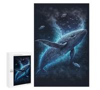 Puzzle difficile pour adultes 1000 pièces baleine dans l'océan cosmique jouet décoration murale art cadeau d'anniversaire cadeaux, 1000 pièces