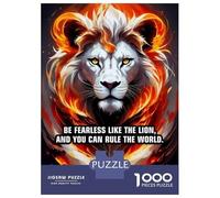 Puzzle Difficile pour Adultes 1000 Pièces Be Fearless Like The Lion Puzzles pour Adolescents Jeu Manuel Vacances À La Maison Passer Le Temps pour Les Joueurs 70x50cm/1000pcs