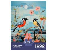 Puzzle Difficile pour Adultes 1000 Pièces Birds in The Garden Art Print Puzzle, Jouet, Décoration Murale, Cadeau D'analyse Et De Logique pour Les Amis Et La Famille 52x38cm/1000pcs