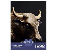 Puzzle Difficile pour Adultes 1000 Pièces Black and Gold Ox Puzzles pour Adultes, Jouets À Monter Soi-même, Améliorent La Mémoire, Cadeau d'anniversaire, Cadeaux, 52x38cm/1000pcs