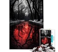 Puzzle Difficile pour Adultes 1000 pièces Blood River Activités Amusantes à la Maison Assemblage du Motif Jouet Anti-Stress pour Les 14 Ans et Plus (50x75cm)