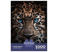 Puzzle Difficile pour Adultes 1000 Pièces Blue Eyed Leopard Puzzle pour Adultes Jeux Relaxants Défi Difficile Cadeau d'anniversaire, Cadeaux, 52x38cm/1000pcs