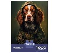 Puzzle Difficile pour Adultes 1000 Pièces Brittany Spaniel Camo Puzzle Adulte Jeux Relaxants Améliore La Mémoire Défi Éducatif 52x38cm/1000pcs