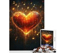 Puzzle Difficile pour Adultes 1000 pièces Burning Heart Music Jigsaw Puzzles 1000 pièces Jeux relaxants Cadeaux et Jouets Esprit Difficile (38x26cm)