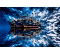 Puzzle Difficile pour Adultes 1000 pièces Chalutier dans la mer Bleue 70x50CM