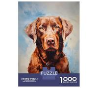 Puzzle Difficile pour Adultes 1000 Pièces Chocolate Labrador Retriev Puzzle Casse-tête Jeu D'analyse Et De Logique Excellent Cadeau pour Les Joueurs 52x38cm/1000pcs