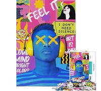 Puzzle Difficile pour Adultes 1000 pièces Collage Pop Art Vibrant Puzzle Anti-Stress décoration intérieure défi à compléter (Taille 50x75cm)