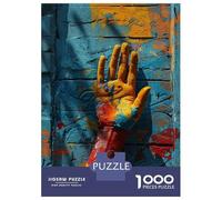 Puzzle Difficile pour Adultes 1000 Pièces Colorful Painted Hand Art Puzzle, Jouet, Décoration Murale, Cadeau D'analyse Et De Logique pour Les Amis Et La Famille 38x26cm/1000pcs