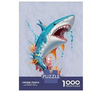 Puzzle Difficile pour Adultes 1000 Pièces Colorful Shark Art Print Puzzle, Jouet, Décoration Murale, Cadeau D'analyse Et De Logique pour Les Amis Et La Famille 52x38cm/1000pcs
