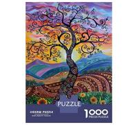 Puzzle Difficile pour Adultes 1000 Pièces Colorful Tree Painting Artwork Puzzle, Jouet, Décoration Murale, Cadeau D'analyse Et De Logique pour Les Amis Et La Famille 70x50cm/1000pcs