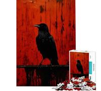 Puzzle Difficile pour Adultes 1000 pièces Corbeau Abstrait Défi éducatif Décoration Murale Jeu pour Les 14 Ans et Plus 50x75cm