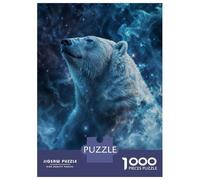 Puzzle Difficile pour Adultes 1000 Pièces Cosmic Nebula Polar Bear 2 Puzzles pour Adultes, Jouets À Monter Soi-même, Améliorent La Mémoire, Cadeau d'anniversaire, Cadeaux, 52x38cm/1000pcs