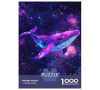 Puzzle Difficile pour Adultes 1000 Pièces Cosmic Whale in Starry Galaxy Puzzle Adulte Jeu Manuel pour S'amuser en Famille Un Défi À Relever 52x38cm/1000pcs