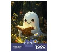 Puzzle Difficile pour Adultes 1000 Pièces Cute Ghost Reading Puzzles pour Adolescents Jeux Amusants Cadeaux pour Femmes Défi À Compléter 70x50cm/1000pcs