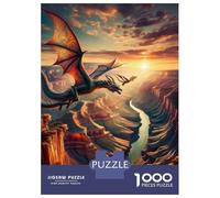 Puzzle Difficile pour Adultes 1000 Pièces Dragon Canyon Sunset Puzzle, Jouet, Décoration Murale, Cadeau D'analyse Et De Logique pour Les Amis Et La Famille 38x26cm/1000pcs